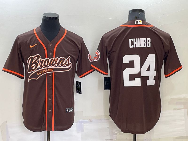 Men Cleveland Browns #24 Chubb brown 2022 Nike Co branded NFL Jersey->cleveland browns->NFL Jersey